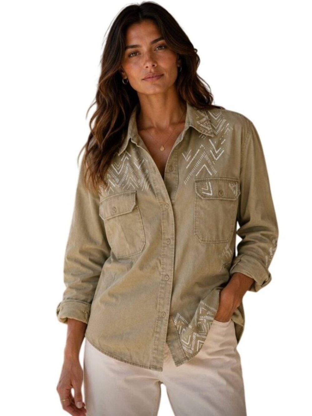 Polo Ralph Lauren Beaded Cotton Twill Utility Shirt NWT - Size XL